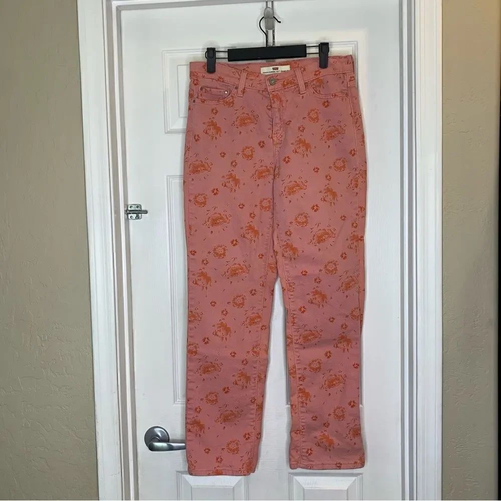 LEVI'S 512 straight leg floral jeans Size 30
